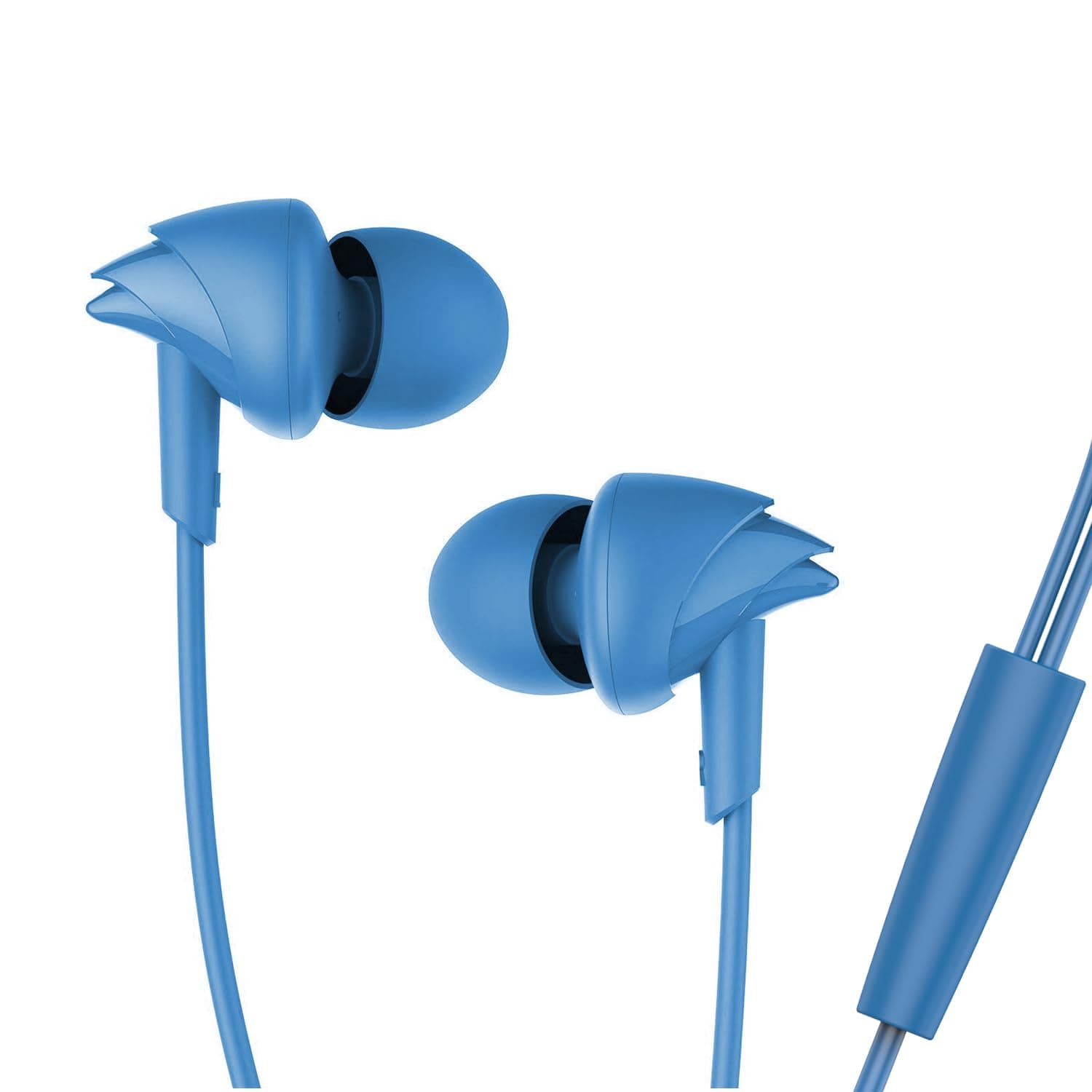 boAt BassHeads 100 in-Ear Wired Earphones with Hawk Inspired Design, Integrated Multifunction Control, Super Extra Bass & Instant Voice Assistant(Blue) - Buy on Amazon