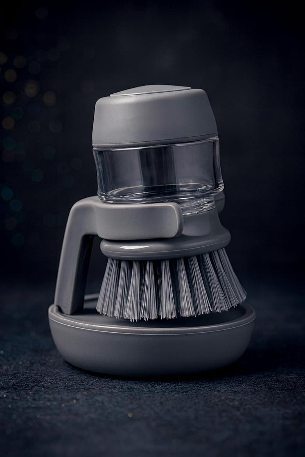 Top Chef Cleaning Brush Set with Soap Dispenser and Drip Tray - for Dishes, Pots, Pans, and Kitchen Sink Cleaning (Grey) - Buy on Amazon