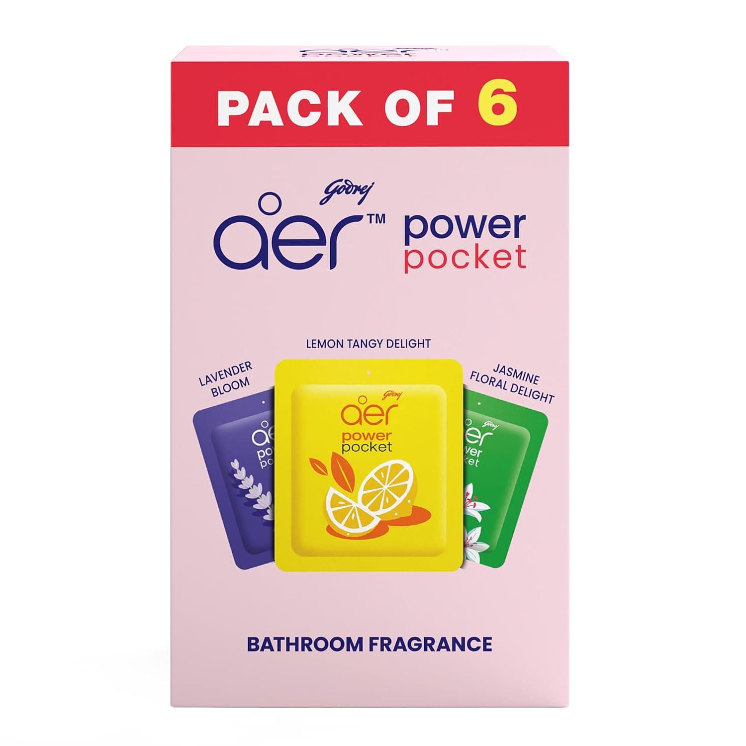 Godrej aer Power Pocket | Bathroom freshener – Assorted Pack of 6 | Lasts up to 30 days | Toilet freshener, 60g - Buy on Amazon