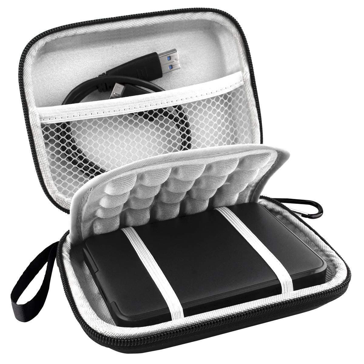M.G.R.J® Portable Carrying Case Cover for Western Digital My Passport/Elements/WD P10 Game Drive 500GB/1TB/2TB USB 3.0 External HDD with Auto Backup (Black) - Buy on Amazon