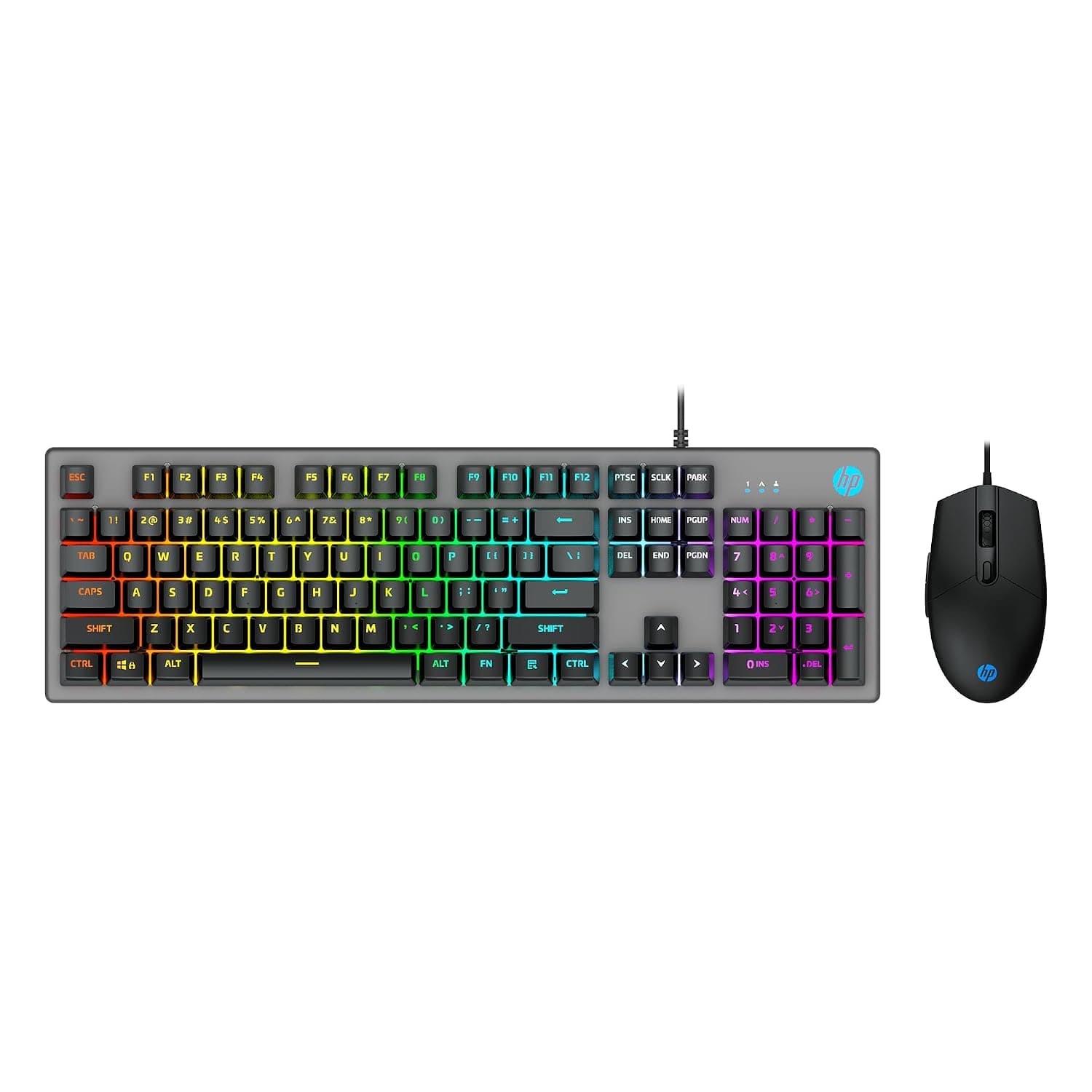 HP KM300F Wired USB Gaming Keyboard and Mouse Set, Membrane Backlit, 26 Keys Anti-Ghosting, 3 LED Indicators & 3D 6K USB Mouse with 6400DPI,Six-Speed Cyclic Resolution Switching, Black - Buy on Amazon
